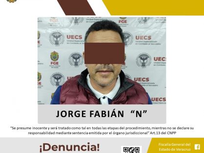 Prisión preventiva en contra de Jorge Fabián “N” por secuestro agravado