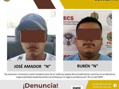 Dos presuntos secuestradores son detenidos por UECS Tuxpan