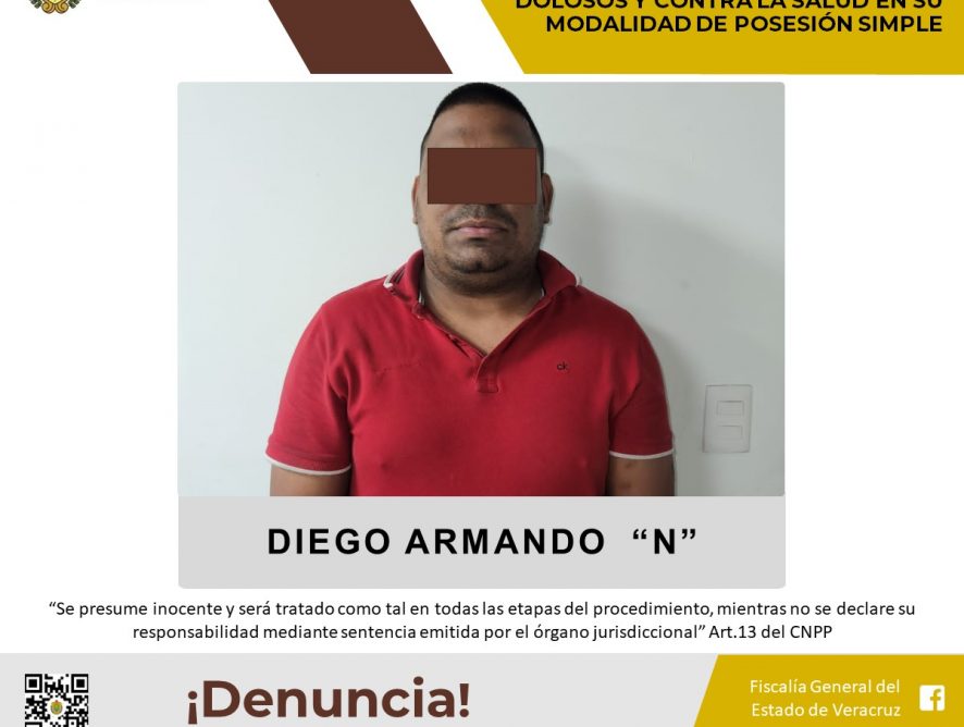Imputado por los presuntos delitos contra las instituciones de seguridad pública, cohecho, daños dolosos y contra la salud en modalidad de posesión simple en Veracruz