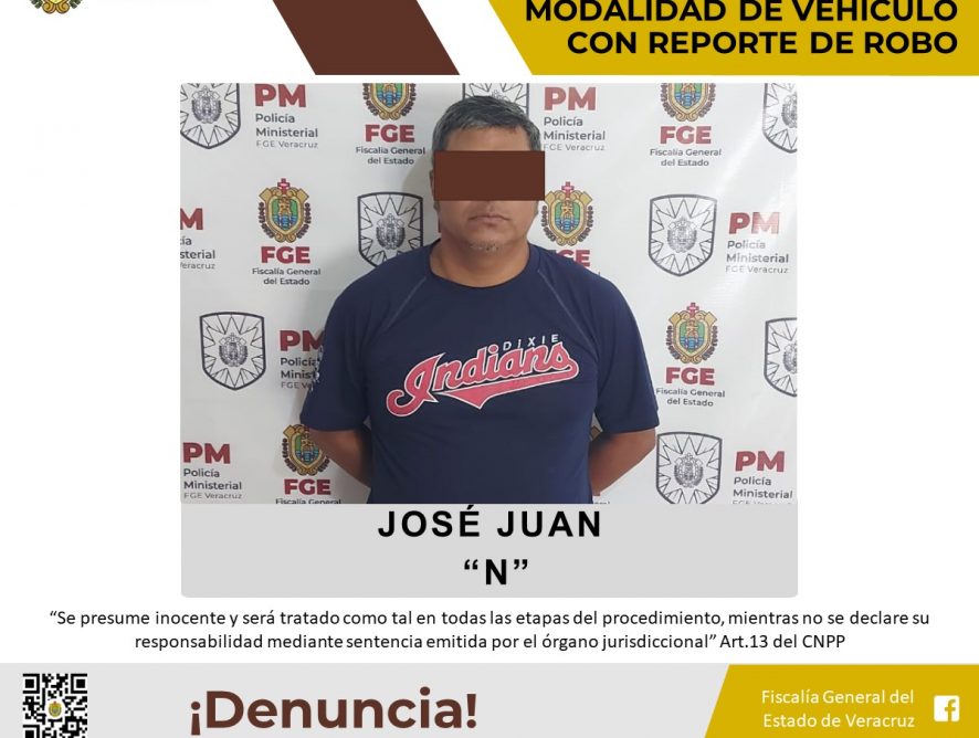 Lo imputan por el presunto delito de robo de vehículo en su modalidad de detentación de vehículo con reporte de robo en San Andrés Tuxtla