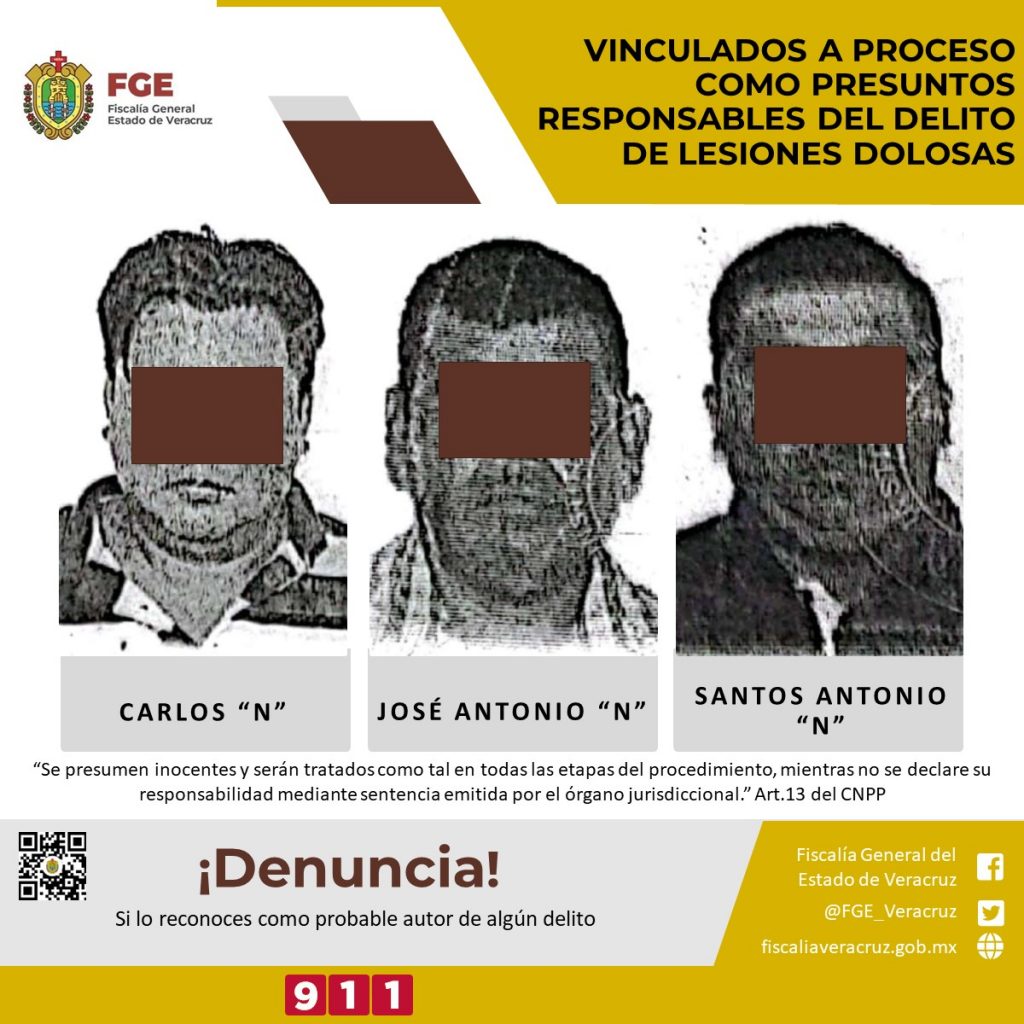 Vinculados A Proceso Como Presuntos Responsables Del Delito De Lesiones