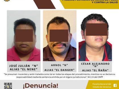 Elementos de la Policía Ministerial y de UECS detienen en flagrancia a cédula delictiva en Acayucan