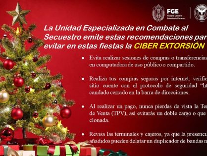 UECS emite recomendaciones para prevenir delitos de secuestro y engaño telefónico en esta temporada navideña y de fin de año
