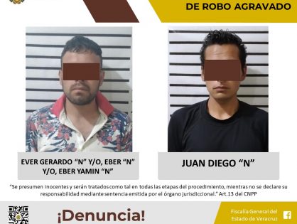 Vinculados a proceso por el presunto delito de robo agravado en Perote