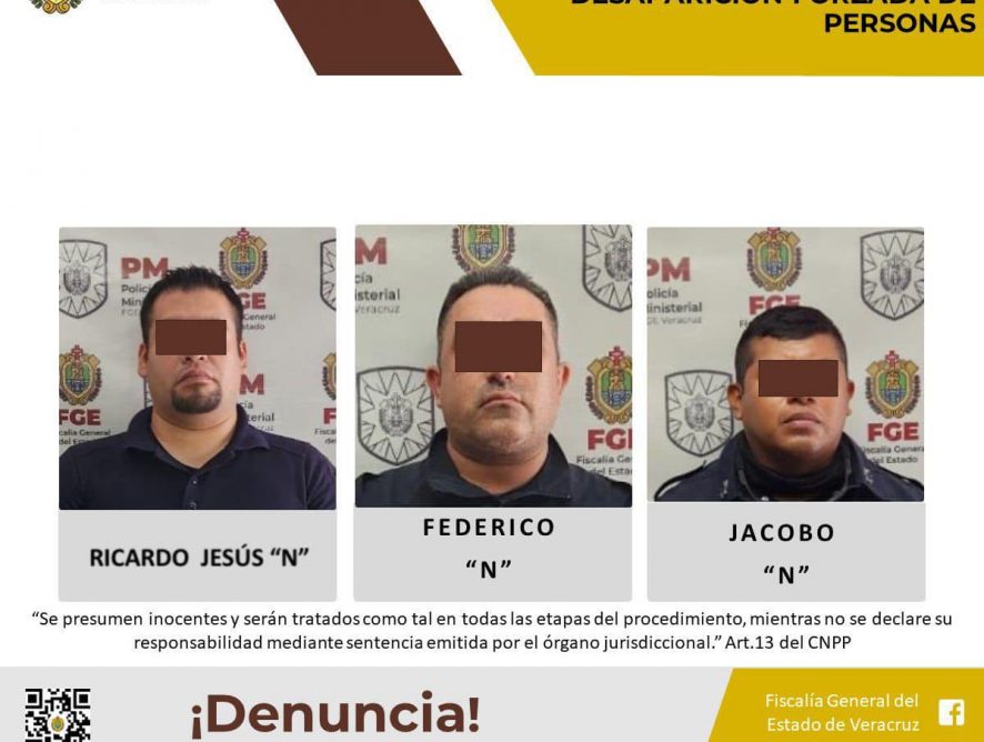 Imputados tres policías estatales como presuntos responsables del delito de desaparición forzada de personas en agravio del encargado de la Comandancia de la Policía Vial.