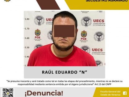 Detenido como presunto responsable del delito de secuestro agravado