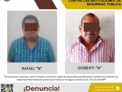 Vinculados a proceso Gioberti “N” y Rafael “N”, Tesorero del Ayuntamiento de Sayula de Alemán, como presuntos responsables de los delitos contra la salud y contra las instituciones de seguridad pública.