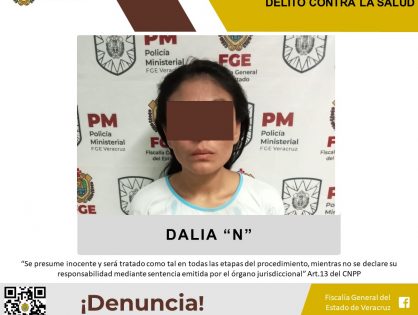 Vinculada a proceso como presunta responsable del delito contra la salud