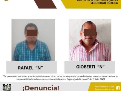 DETIENE SSP EN FLAGRANCIA A GIOBERTI “N” Y A RAFAEL “N”, TESORERO DEL AYUNTAMIENTO DE SAYULA