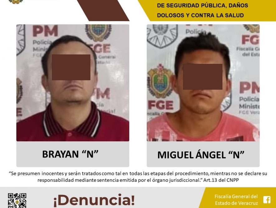 Vinculados a proceso como presuntos responsables de los delitos contra las instituciones de seguridad pública, daños dolosos y contra la salud
