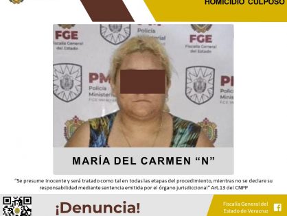 Imputada como presunta responsable del delito de homicidio culposo