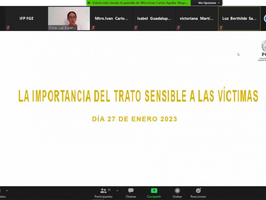FGE imparte curso “Acompañamiento y atención a víctimas de delitos por razón de género"