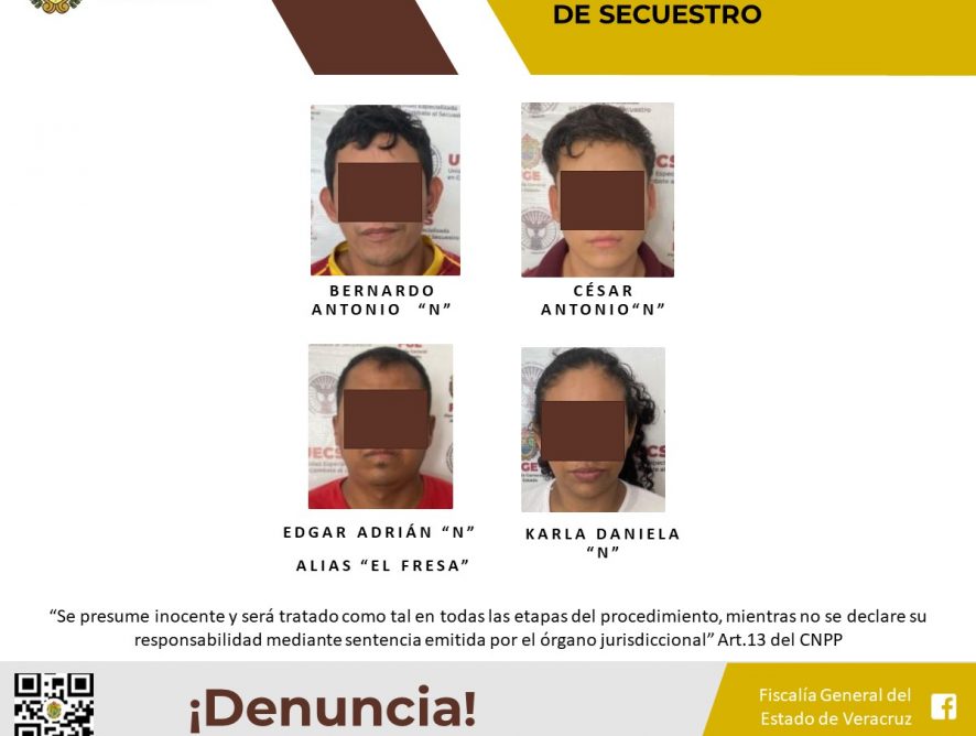 Una víctima liberada y seis detenidos en flagrancia como presuntos responsables del delito de secuestro