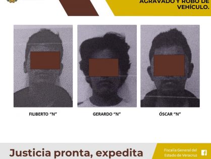 Sentenciados a 54 años de prisión como responsables de los delitos de secuestro agravado y robo de vehículo.