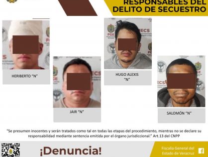 Vinculados a proceso como presuntos responsables del delito de secuestro