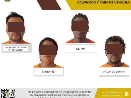 Detenidos como probables responsables de los delitos de desaparición cometida por particulares, homicidio doloso calificado y robo de vehículo