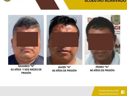 Sentenciados a 62 y 60 años de prisión como responsables del delito de secuestro agravado