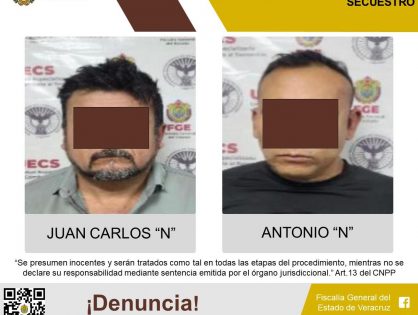 Detenidos como probables responsables del delito de secuestro