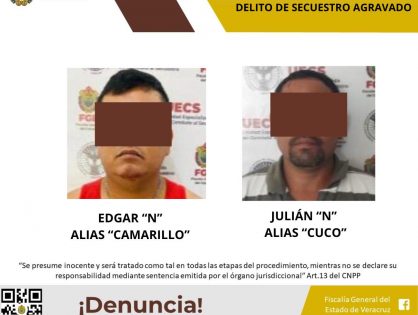 Vinculados a proceso como probables responsables del delito de secuestro agravado