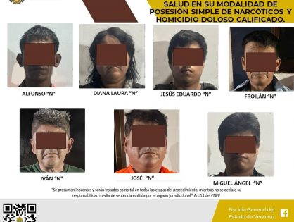 Imputados como probables responsables de los delitos contra las instituciones de seguridad pública, contra la salud en su modalidad de posesión simple de narcóticos y homicidio doloso calificado.