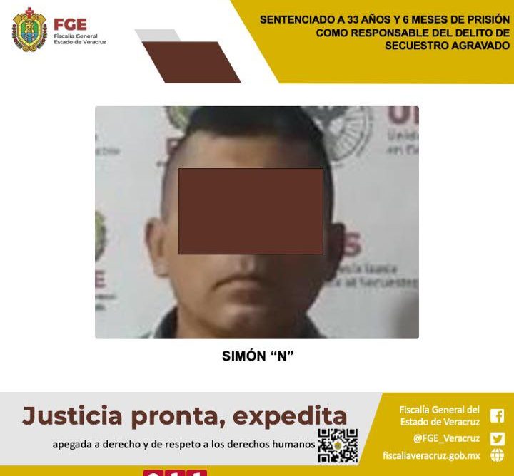 Sentenciado a 33 años y 6 meses de prisión como responsable del delito de secuestro agravado