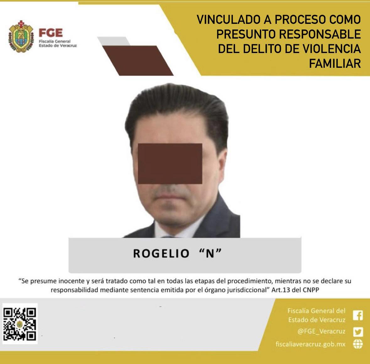 VINCULADO A PROCESO ROGELIO “N”, EX SECRETARIO DE GOBIERNO DE VERACRUZ, COMO PRESUNTO RESPONSABLE DEL DELITO DE VIOLENCIA FAMILIAR