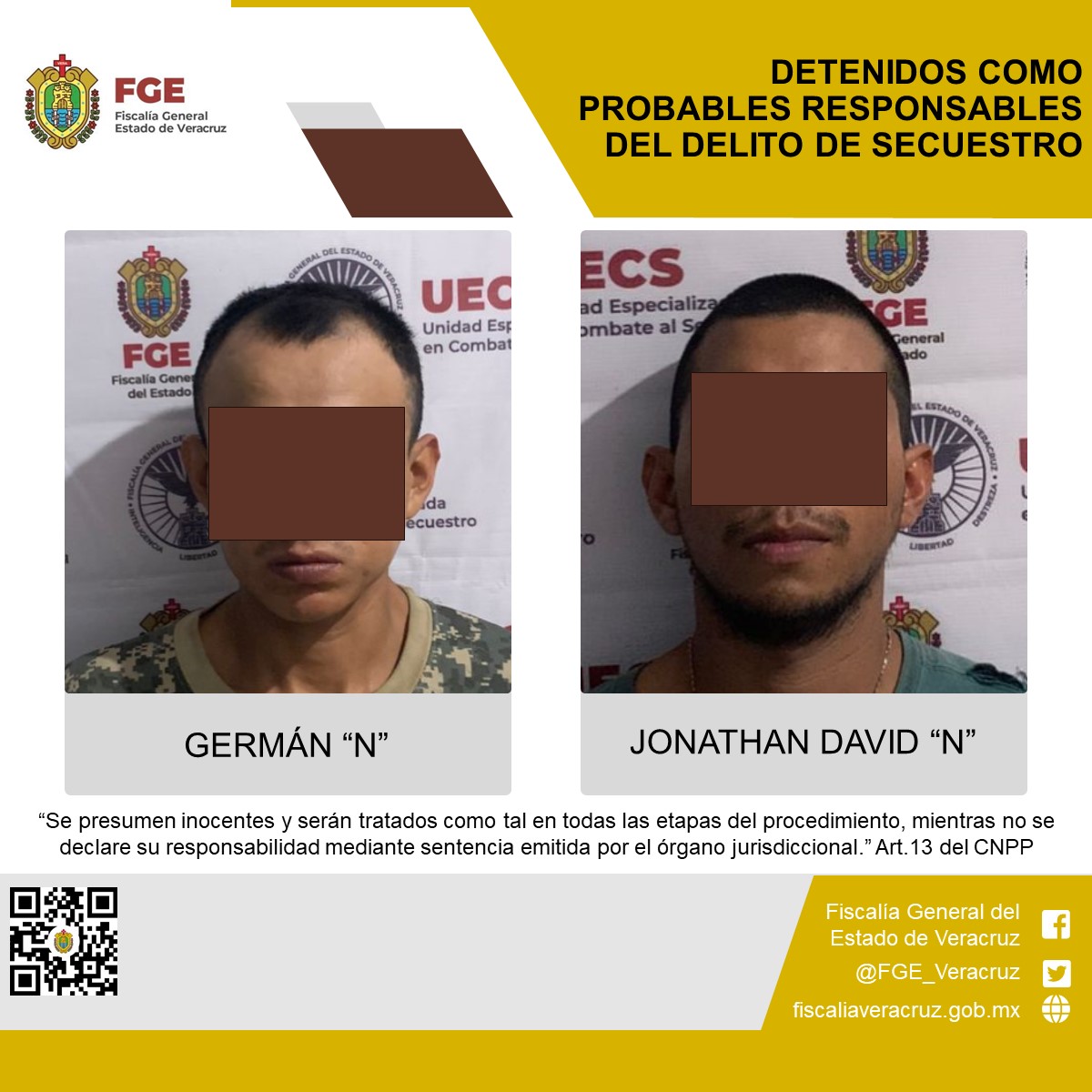 DETENIDOS COMO PROBABLES RESPONSABLES DEL DELITO DE SECUESTRO EN TUXPAN