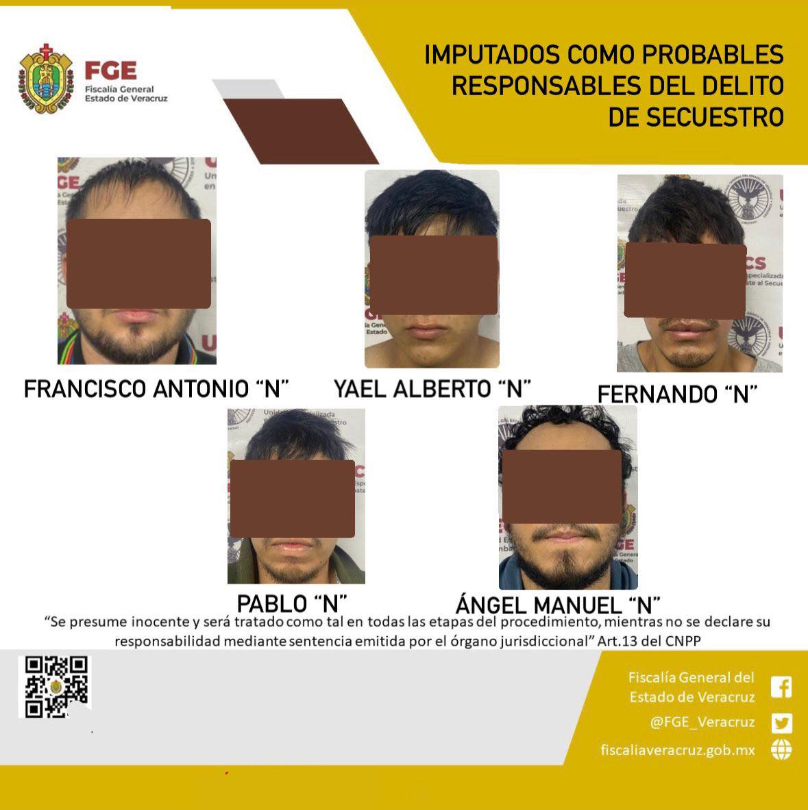 Imputados como probables responsables del delito de secuestro