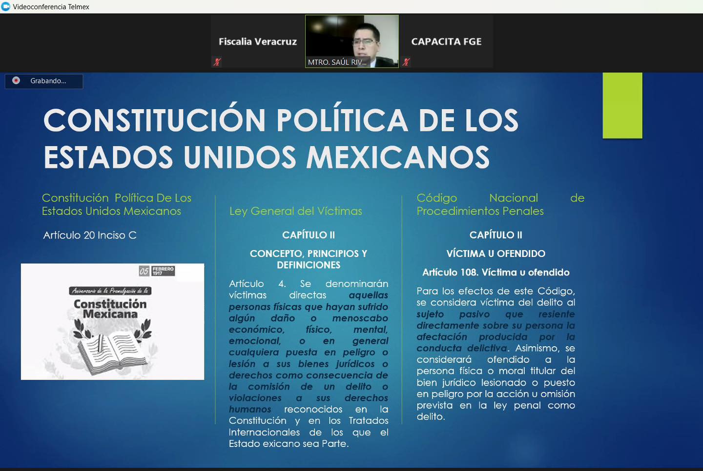 Desarrolla FGE Jornada de capacitación titulada “Desaparición forzada, derecho a la verdad, legalidad y respeto a los derechos humanos de las víctimas indirectas”.