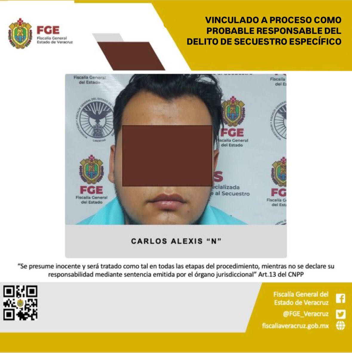 VINCULADO A PROCESO COMO PROBABLE RESPONSABLE DEL DELITO DE SECUESTRO ESPECÍFICO