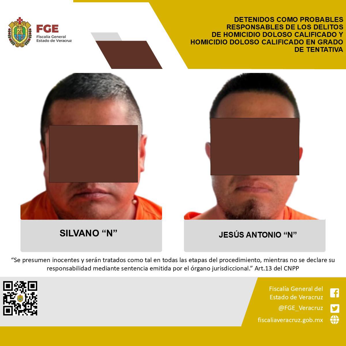 DETENIDOS COMO PROBABLES RESPONSABLES DE LOS DELITOS DE HOMICIDIO DOLOSO CALIFICADO Y HOMICIDIO DOLOSO CALIFICADO EN GRADO DE TENTATIVA