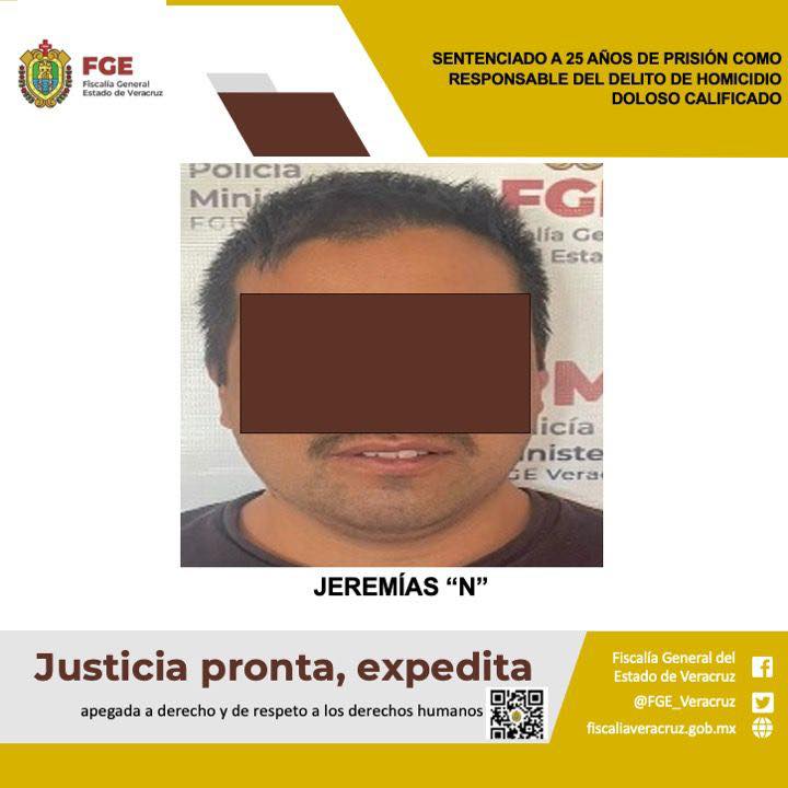 SENTENCIADO A 25 AÑOS DE PRISIÓN COMO RESPONSABLE DEL DELITO DE HOMICIDIO DOLOSO CALIFICADO