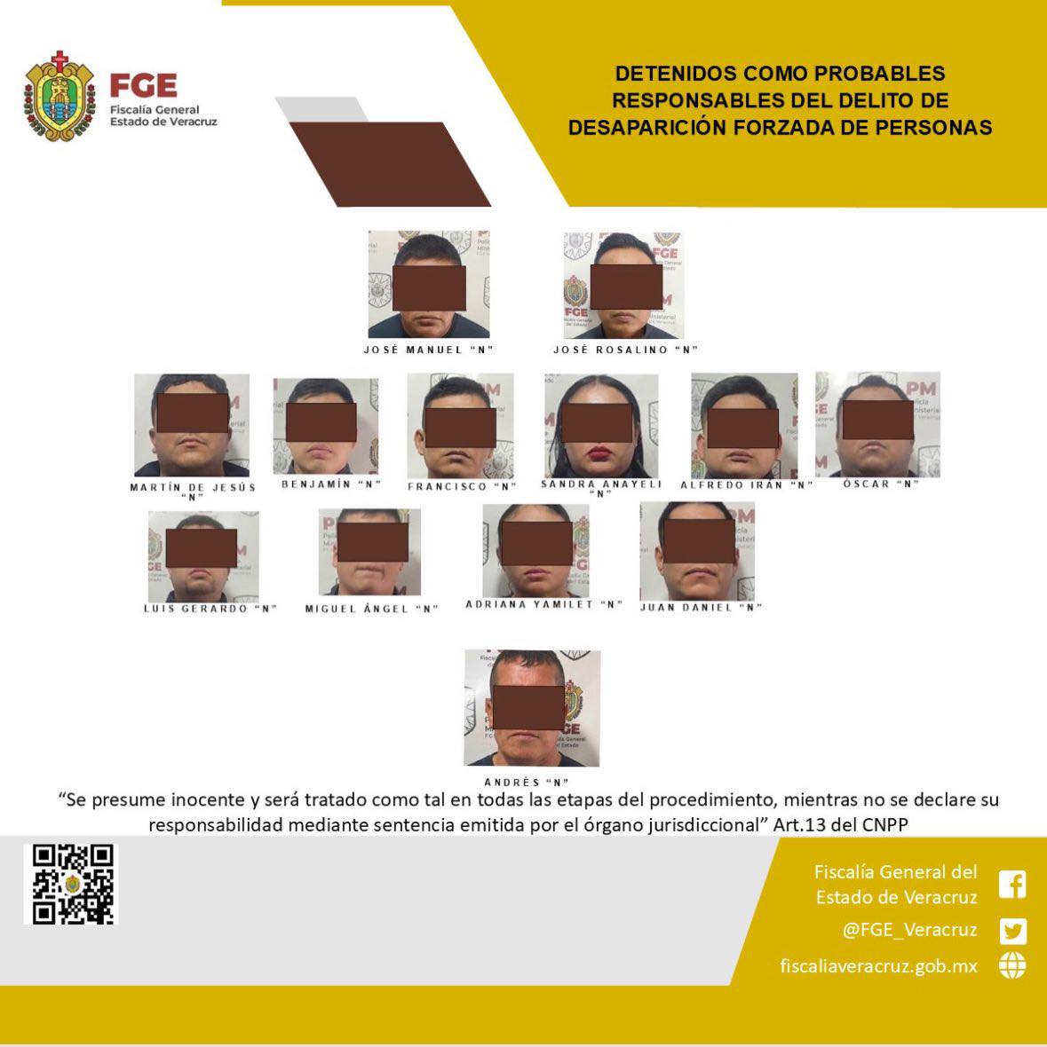 DETENIDOS POLICÍAS ESTATALES COMO PROBABLES RESPONSABLES DEL DELITO DE DESAPARICIÓN FORZADA DE PERSONAS.