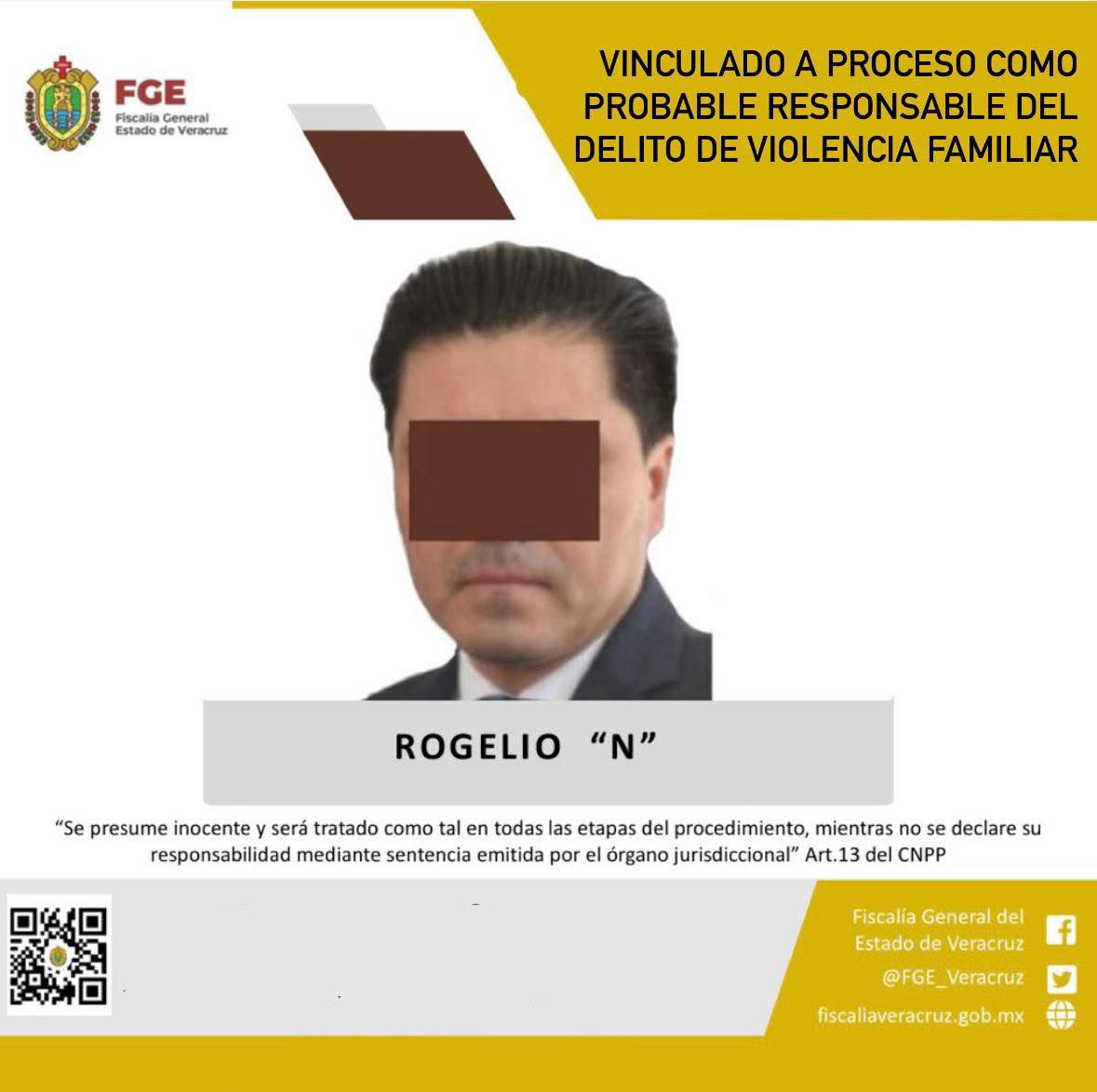 VINCULADO A PROCESO ROGELIO “N”, EX SECRETARIO DE GOBIERNO DE VERACRUZ, COMO PRESUNTO RESPONSABLE DEL DELITO DE VIOLENCIA FAMILIAR