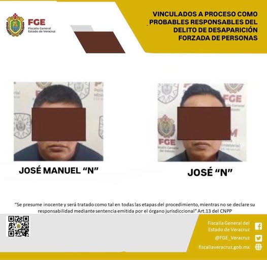 VINCULADOS A PROCESO POLICÍAS ESTATALES COMO PROBABLES RESPONSABLES DEL DELITO DE DESAPARICIÓN FORZADA DE PERSONAS