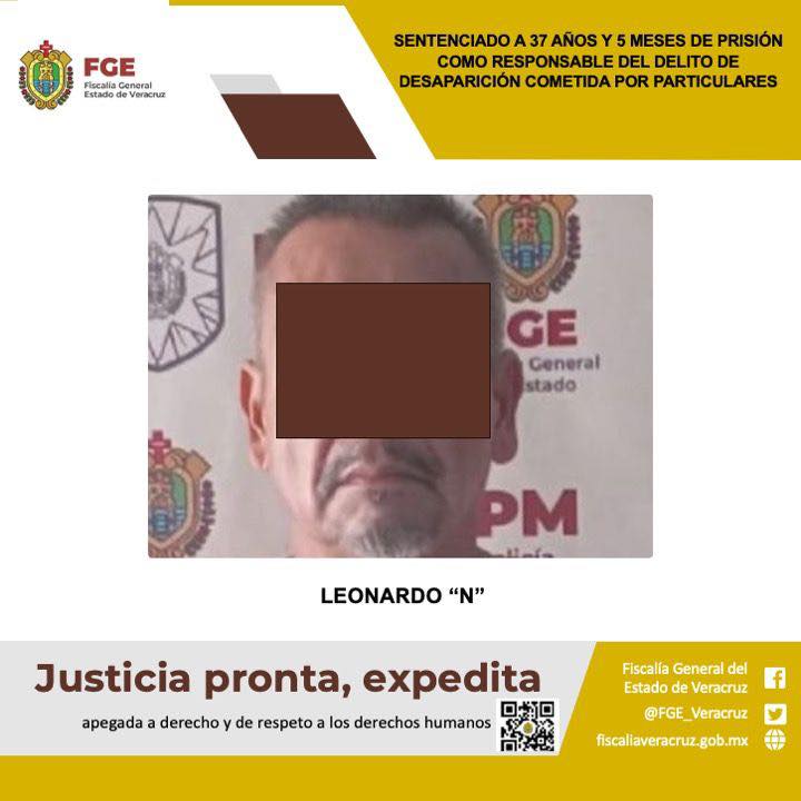 SENTENCIADO A 37 AÑOS Y 5 MESES DE PRISIÓN COMO RESPONSABLE DEL DELITO DE DESAPARICIÓN COMETIDA POR PARTICULARES