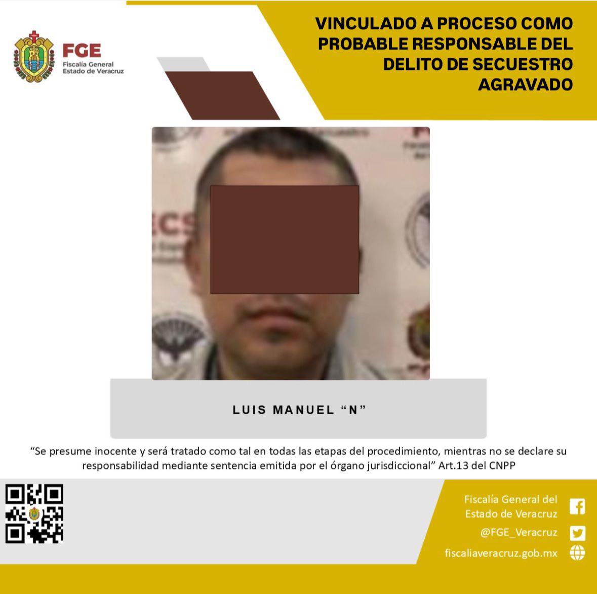 VINCULADO A PROCESO COMO PROBABLE RESPONSABLE DEL DELITO DE SECUESTRO AGRAVADO