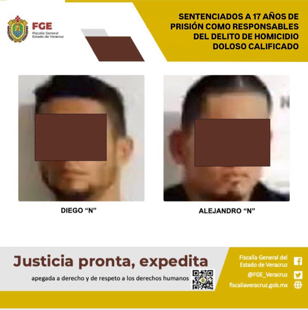 SENTENCIADOS A 17 AÑOS DE PRISIÓN COMO RESPONSABLES DEL DELITO DE HOMICIDIO DOLOSO CALIFICADO