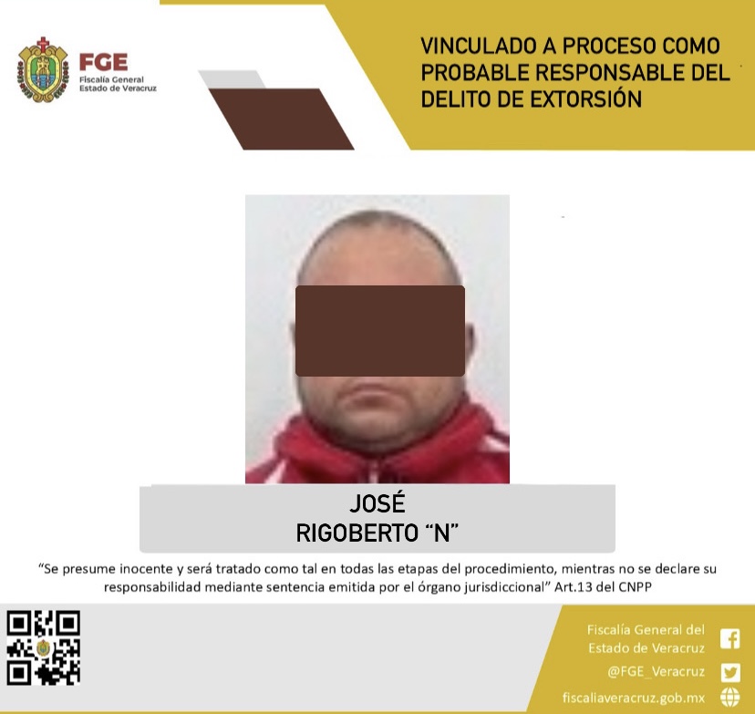 Vinculado a proceso como probable responsable del delito de extorsión