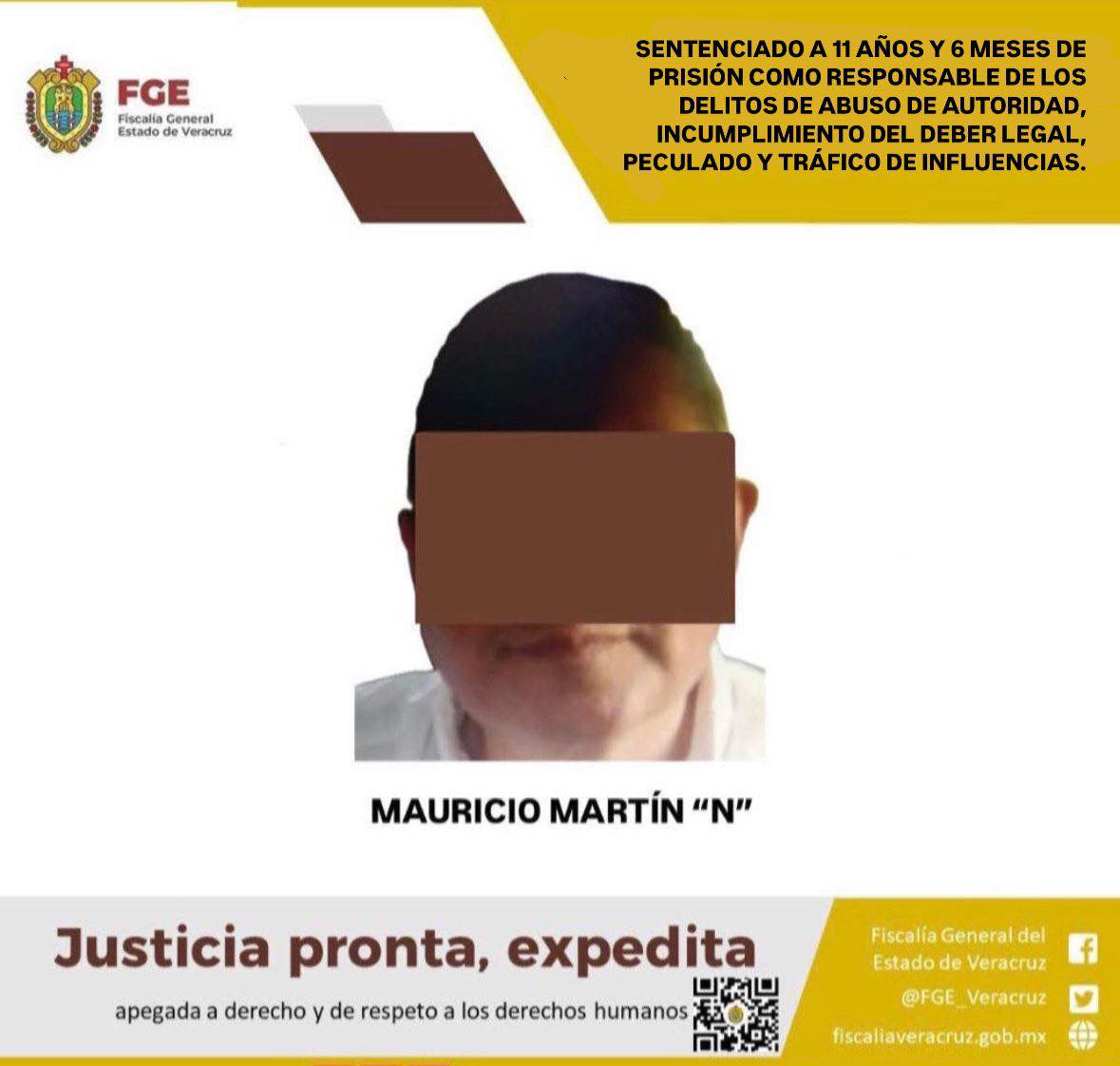 SENTENCIADO A 11 AÑOS Y 6 MESES DE PRISIÓN COMO RESPONSABLE DE LOS DELITOS DE ABUSO DE AUTORIDAD, INCUMPLIMIENTO DEL DEBER LEGAL, PECULADO Y TRÁFICO DE INFLUENCIAS.