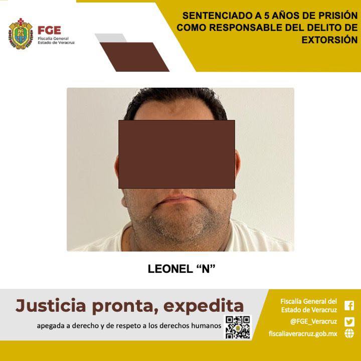 SENTENCIADO A 5 AÑOS DE PRISIÓN COMO RESPONSABLE DEL DELITO DE EXTORSIÓN