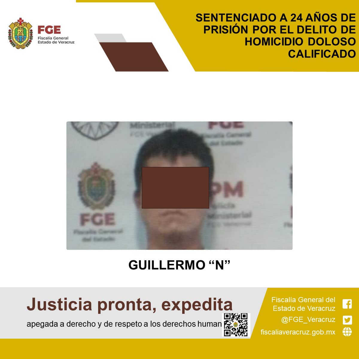 SENTENCIADO A 24 AÑOS DE PRISIÓN POR EL DELITO DE HOMICIDIO DOLOSO CALIFICADO