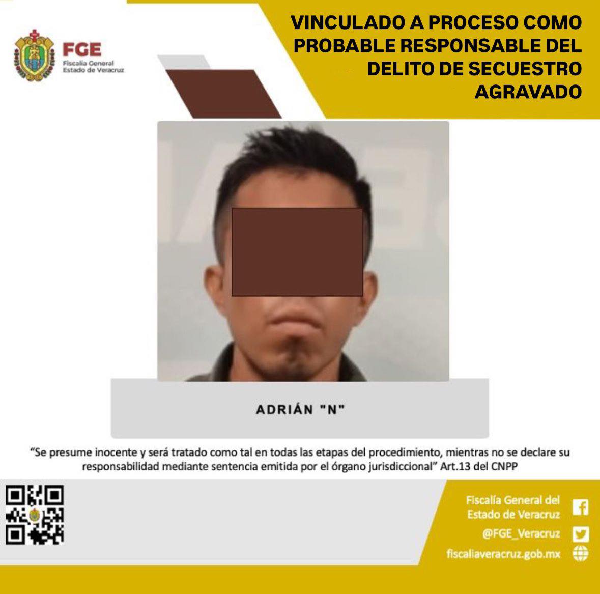 VINCULADO A PROCESO COMO PROBABLE RESPONSABLE DEL DELITO DE SECUESTRO AGRAVADO