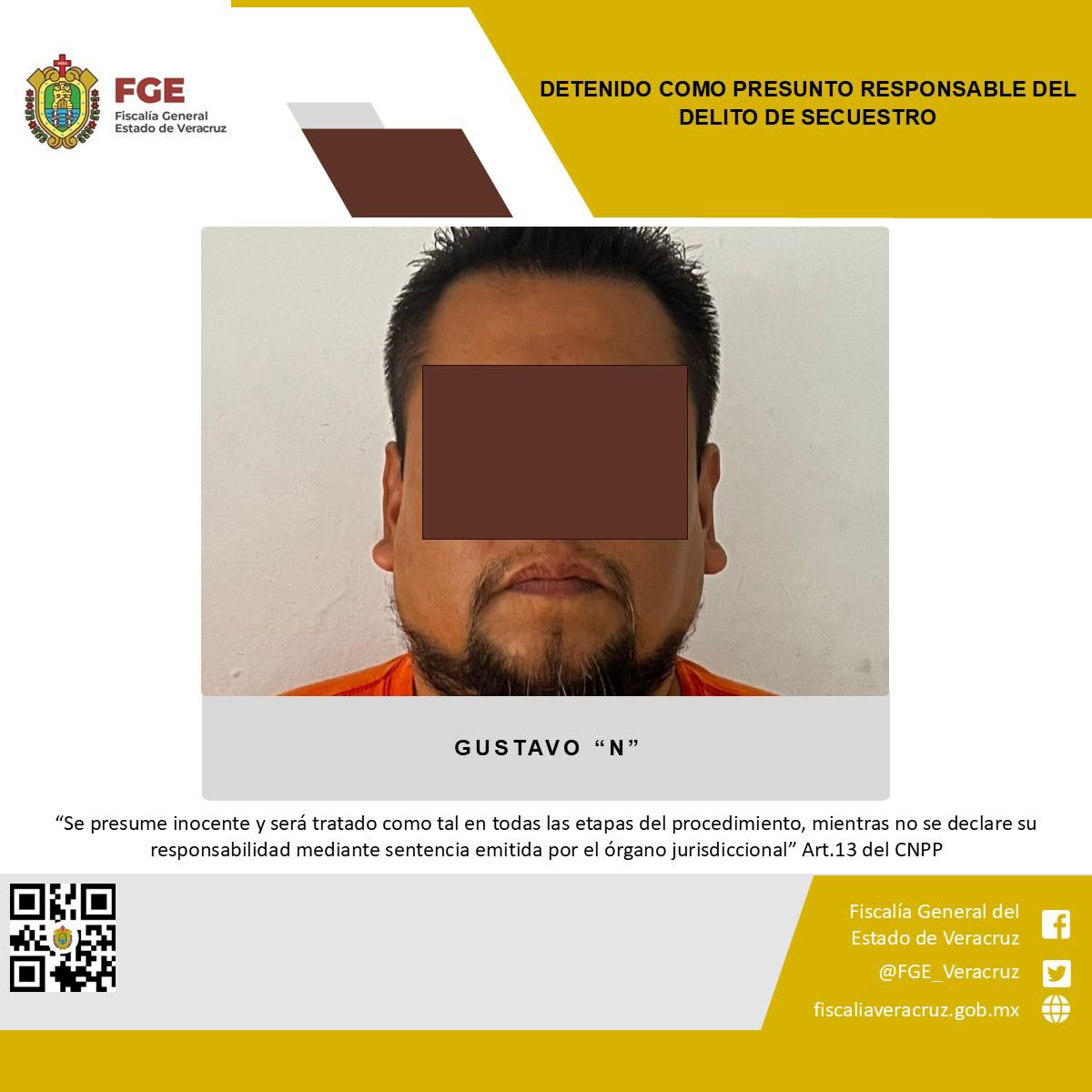 DETENIDO COMO PRESUNTO RESPONSABLE DEL DELITO DE SECUESTRO