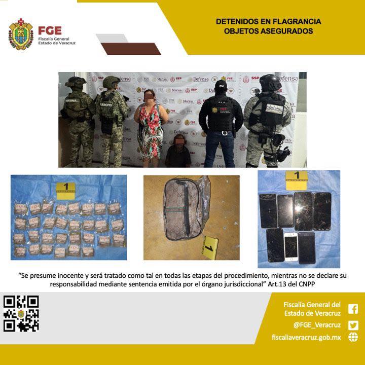 DETENCIÓN EN FLAGRANCIA DE DOS PERSONAS Y ENERVANTES ASEGURADOS EN OPERATIVO DE CATEO CON FUERZAS FEDERALES EN VERACRUZ