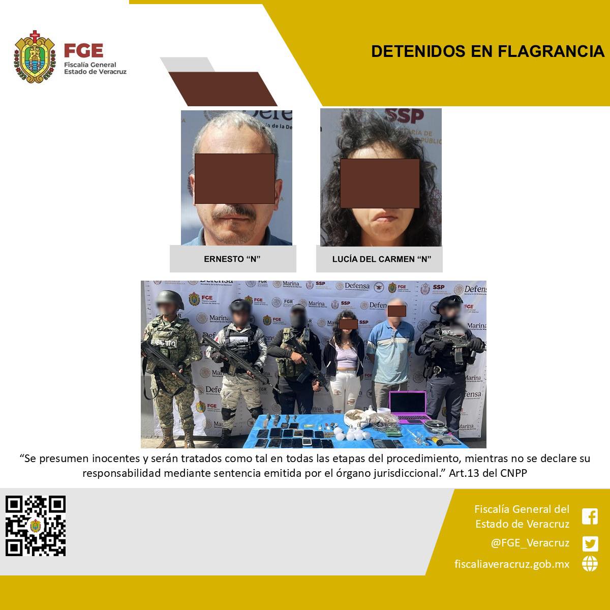 DETENIDOS EN FLAGRANCIA EN OPERATIVOS CONJUNTOS CON FUERZAS FEDERALES EN XALAPA