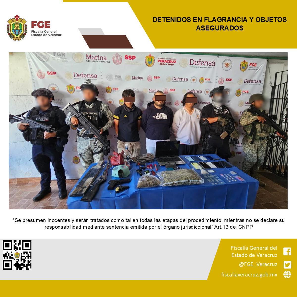 CUATRO PERSONAS DETENIDAS Y OBJETOS ASEGURADOS EN OPERATIVO DE CATEO CON FUERZAS FEDERALES Y ESTATALES EN TEOCELO.