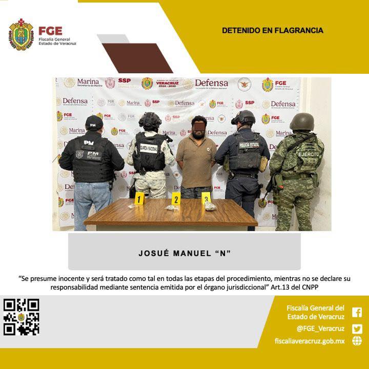 DETENIDO EN FLAGRANCIA EN OPERATIVO CONJUNTO CON FUERZAS FEDERALES EN ACAYUCAN