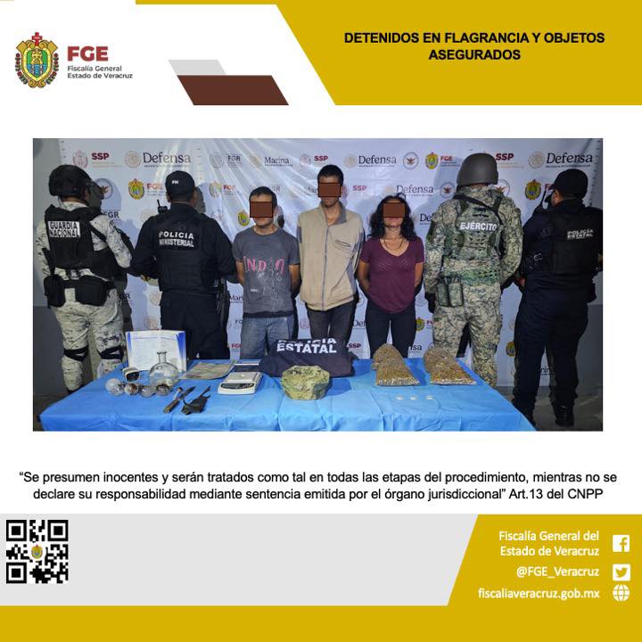 TRES PERSONAS DETENIDAS Y OBJETOS ASEGURADOS EN OPERATIVO DE CATEO CON FUERZAS FEDERALES Y ESTATALES EN XALAPA