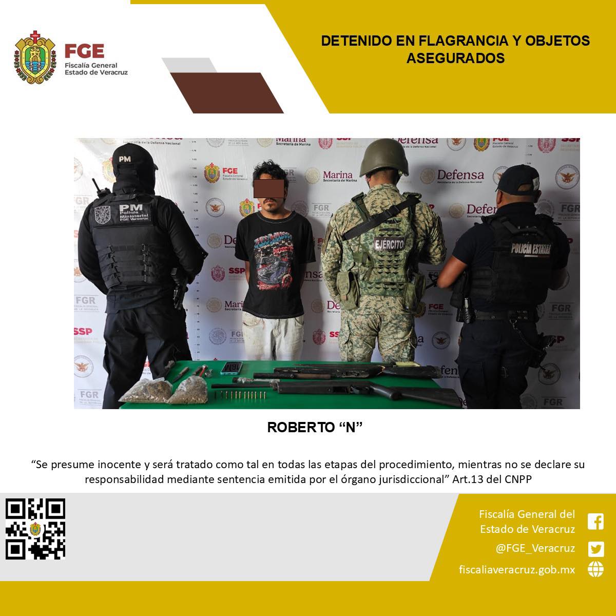 UNA PERSONA DETENIDA Y OBJETOS ASEGURADOS EN OPERATIVO DE CATEO CON FUERZAS FEDERALES Y ESTATALES EN XICO